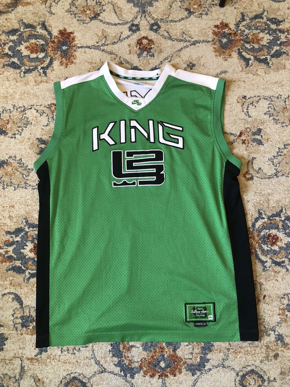 Nike Air LeBron King James Team Jersey Green XXL +4 Vintage Y2K